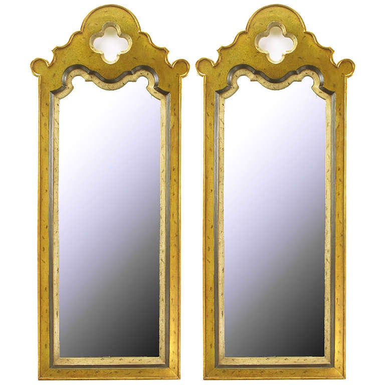 Pair of Gilt Moroccan Style Wall Mirrors For Sale at 1stDibs