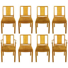 Eight Edward Wormley For Dunbar Mahogany & Cane Dining Chairs