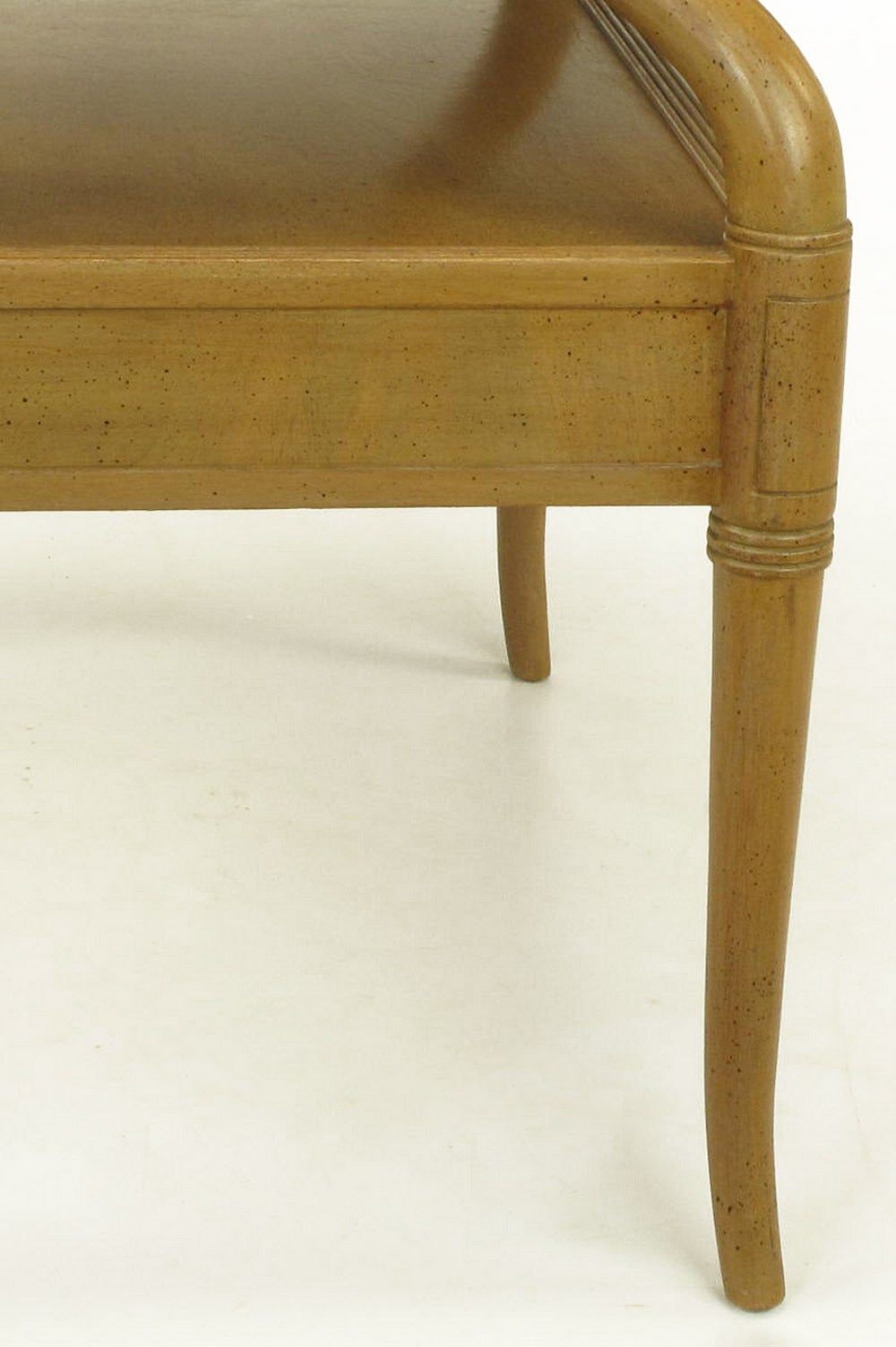 Bleached Pair of 1940s Mahogany Plateau Side Tables with Sinuous Legs For Sale