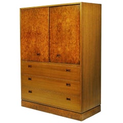 Harvey Probber Olive Ash Burl, Rosewood and Mahogany Gentleman's Chest