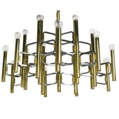 Sciolari Twenty-Two Light Brass & Chrome Chandelier