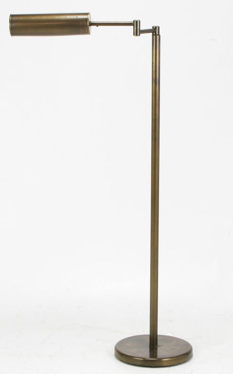 American Bronze Swing-Arm Pharmacy Floor Lamp By Nessen
