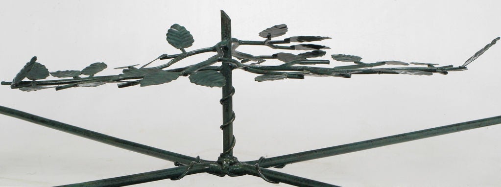 Verdigris Lacquered Wrought Iron square Coffee Table 1