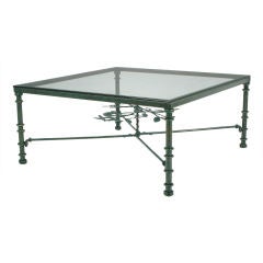 Verdigris Lacquered Wrought Iron square Coffee Table