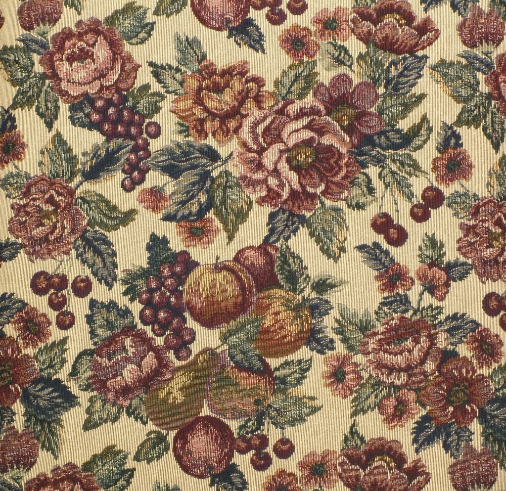 Pair Low Arm Wing Chairs In LavenderTapestry Upholstery 6