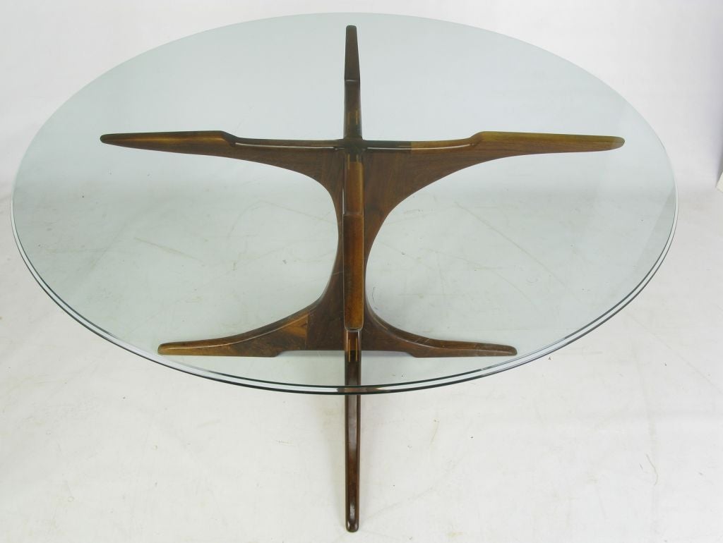Custom XBase Teak Wood Dining Table with Glass Top at 1stDibs teak