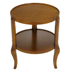 Italian Aged Mahogany Two-Tier Round End Table