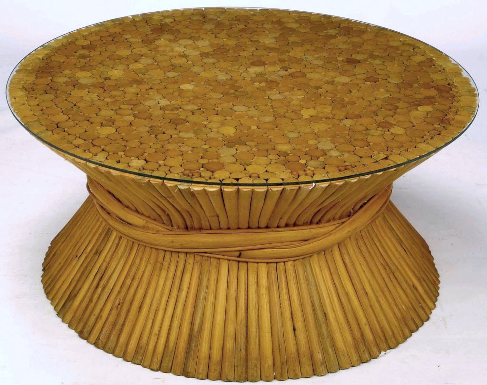 Sheaf of Bamboo Coffee Table Attributed to McGuire