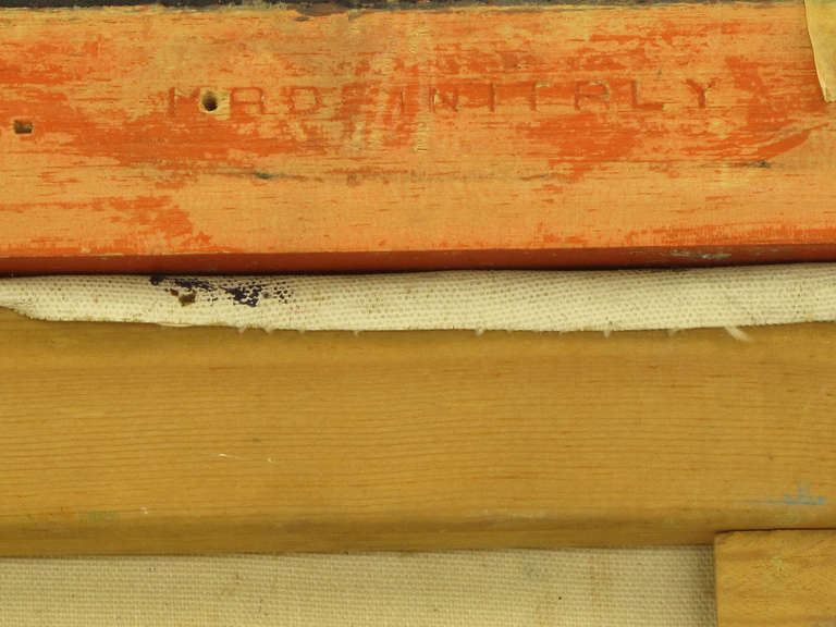 Naranja vibrante, lavanda y negro Óleo al impasto sobre lienzo Firmado F. Benson Lienzo en venta