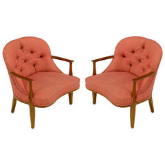 Pair of Edward Wormley Janus Collection Lounge Chairs by Dunbar 2