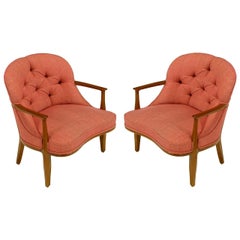 Pair of Edward Wormley Janus Collection Lounge Chairs by Dunbar