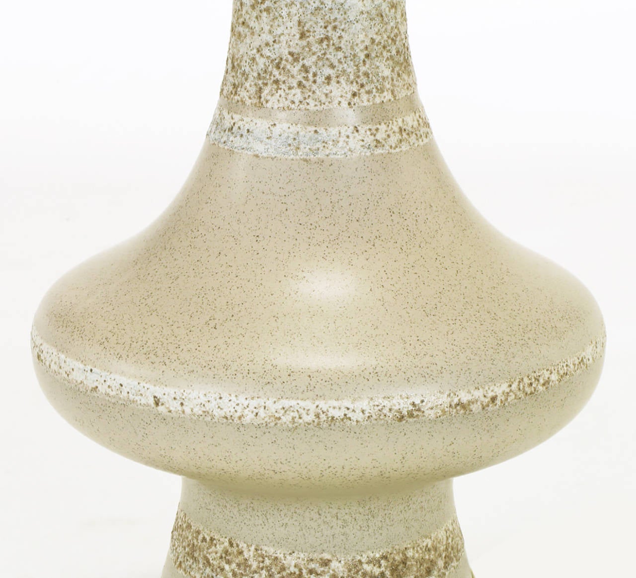 Lightolier, Keramik-Tischlampe mit Streifen und meliertem Braungrau  im Zustand „Gut“ im Angebot in Chicago, IL