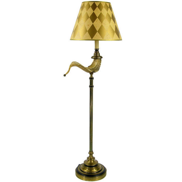 Chapman Brass and Ram's Horn Floor Lamp