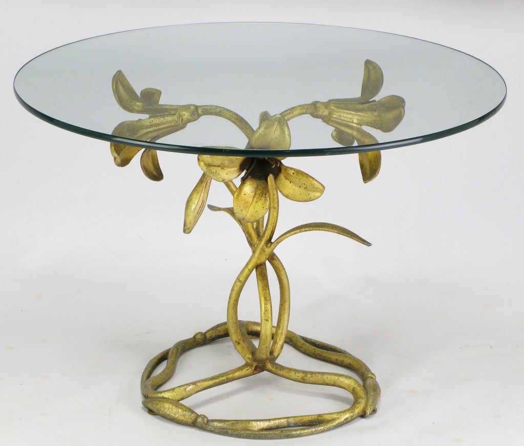 American Gilt Lily Side Table
