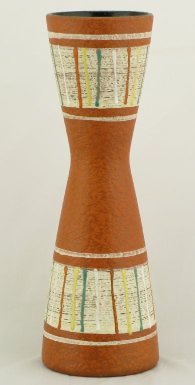 Carstens Tönnieshof Relief Glazed Earthen Pottery Vase