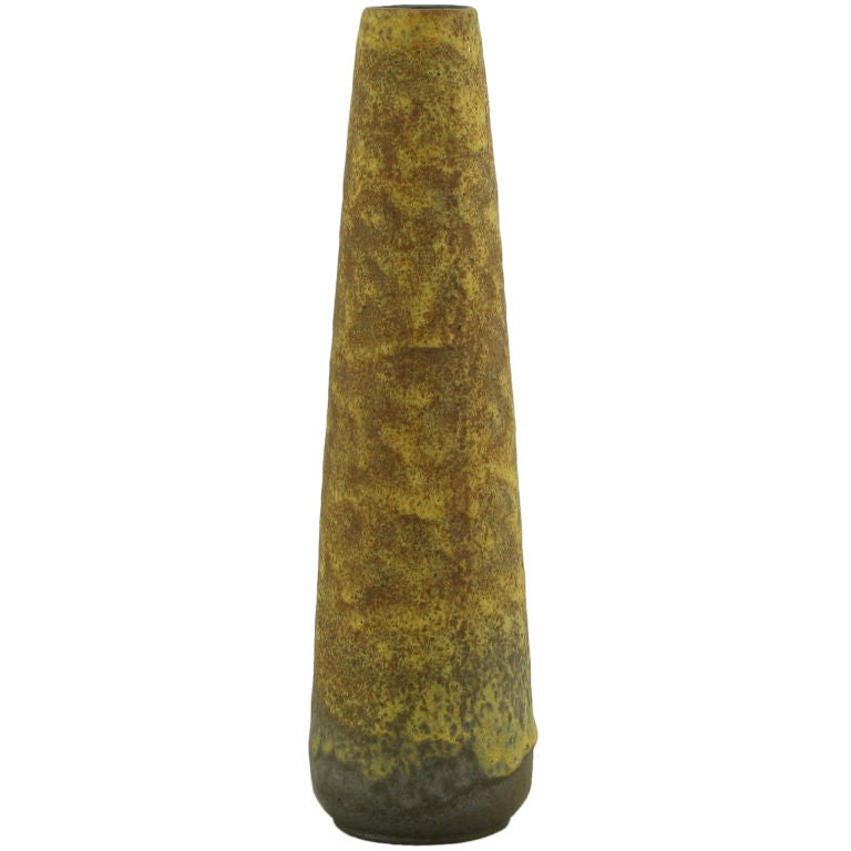 West German  Caramel Lava Glazed Art Pottery Vase