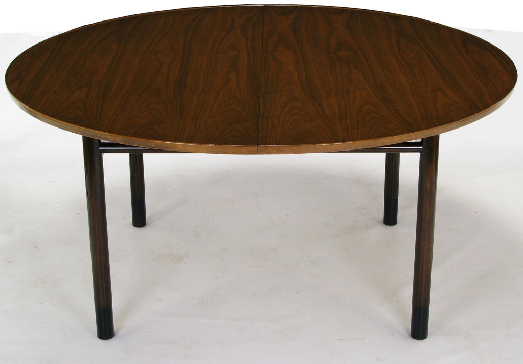 Edward Wormley 60" Round Figured Walnut Dining Table
