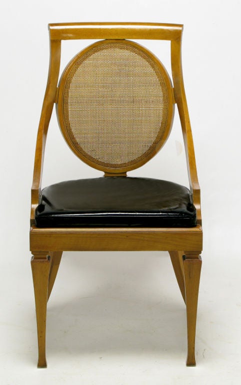 Beech & Black Leather Regency Desk Chair