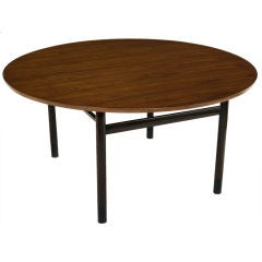 Edward Wormley 60" Round Figured Walnut Dining Table