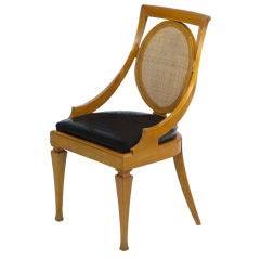 Beech & Black Leather Regency Desk Chair