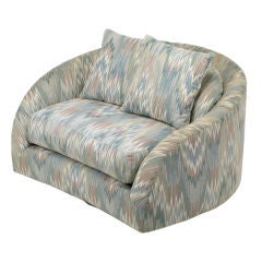 Vintage Sculptural Swiveling Barrel Club Chair