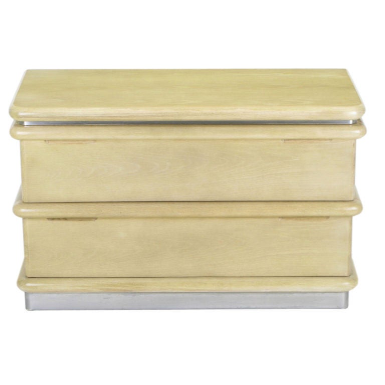 Jay Spectre Cerused White Oak Two-Drawer Commode
