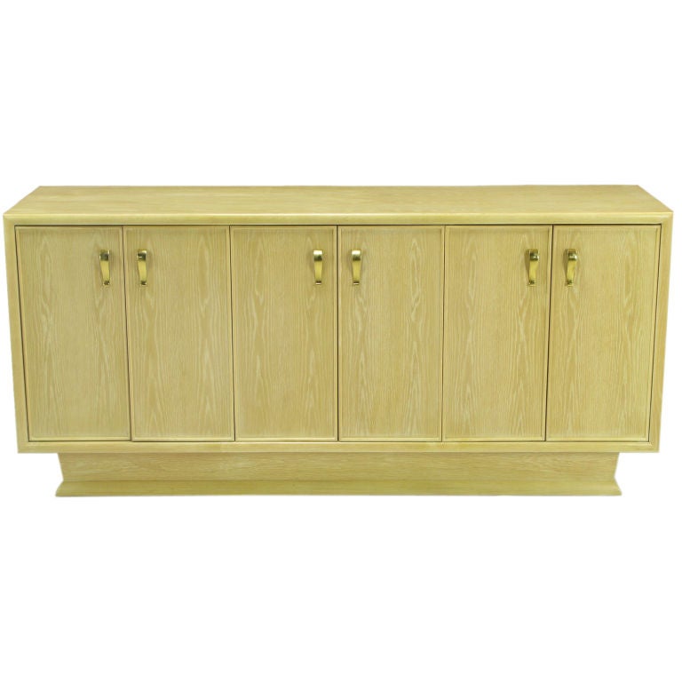 Century Cerused White Oak & Brass Pedestal Dresser