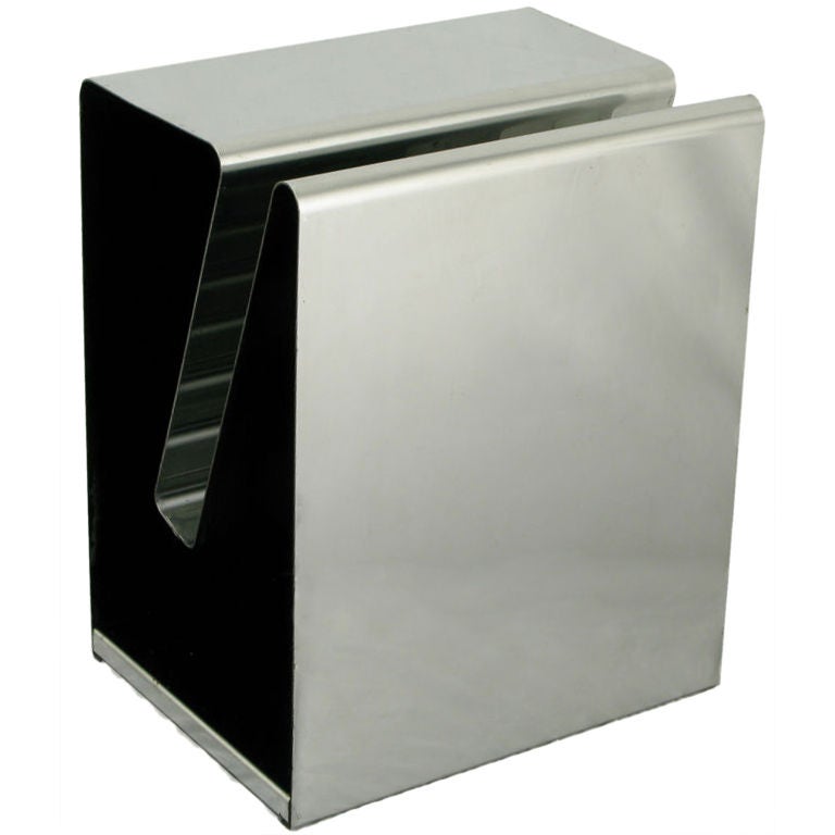 Geometric Polished Steel Magazine Stand
