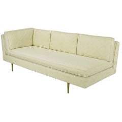 Edward Wormley Single-Arm Sofa In Ivory Wool for Dunbar