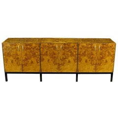 Paul Evans For Directional Book Matched Burled Olive Sideboard