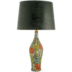 Raymor Italian Hand Glazed Colorful Abstract Ceramic Table Lamp