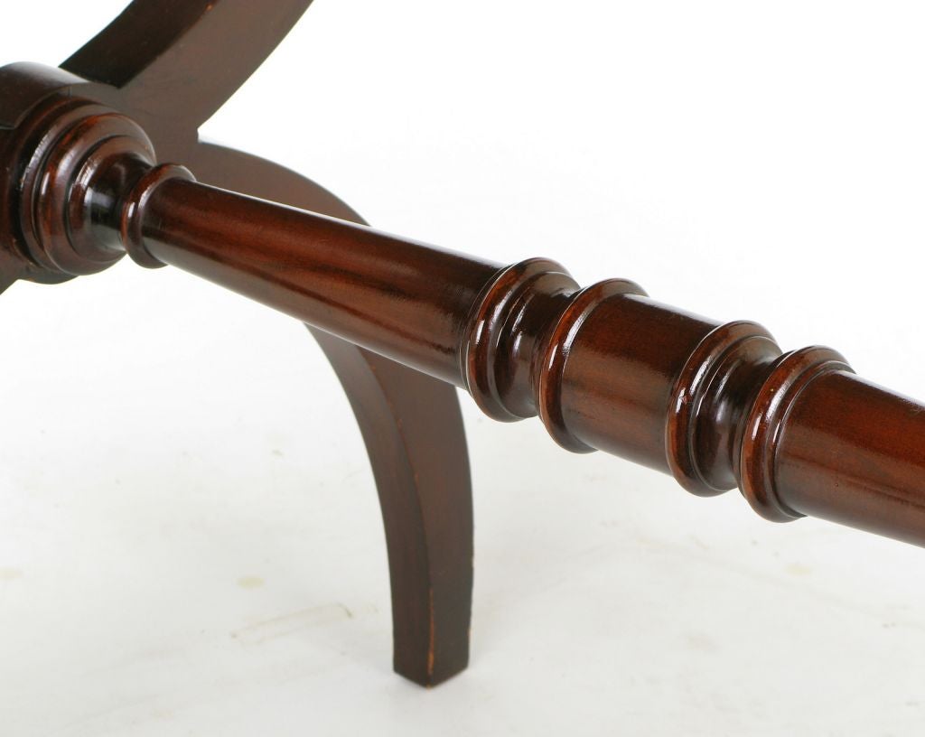 Mid-20th Century Pair 1940's Zangerle & Peterson Mahogany Curule Leg End Tables