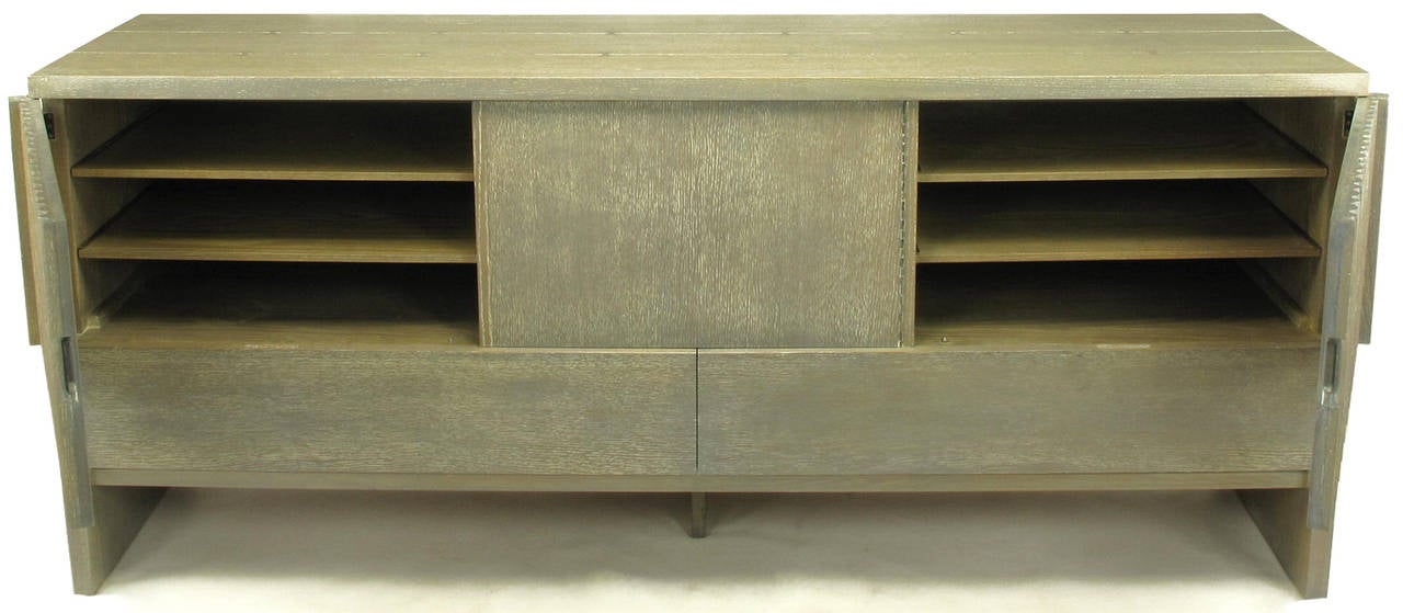 Mid-20th Century Harold Schwartz for Romweber Cerused Driftwood Oak Sideboard