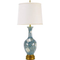 Marbro Hand-Painted Blue and White Chrysanthemum Table Lamp
