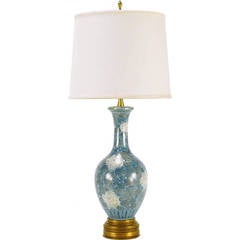 Marbro Hand Painted Blue & White Chrysanthemum Table Lamp 10