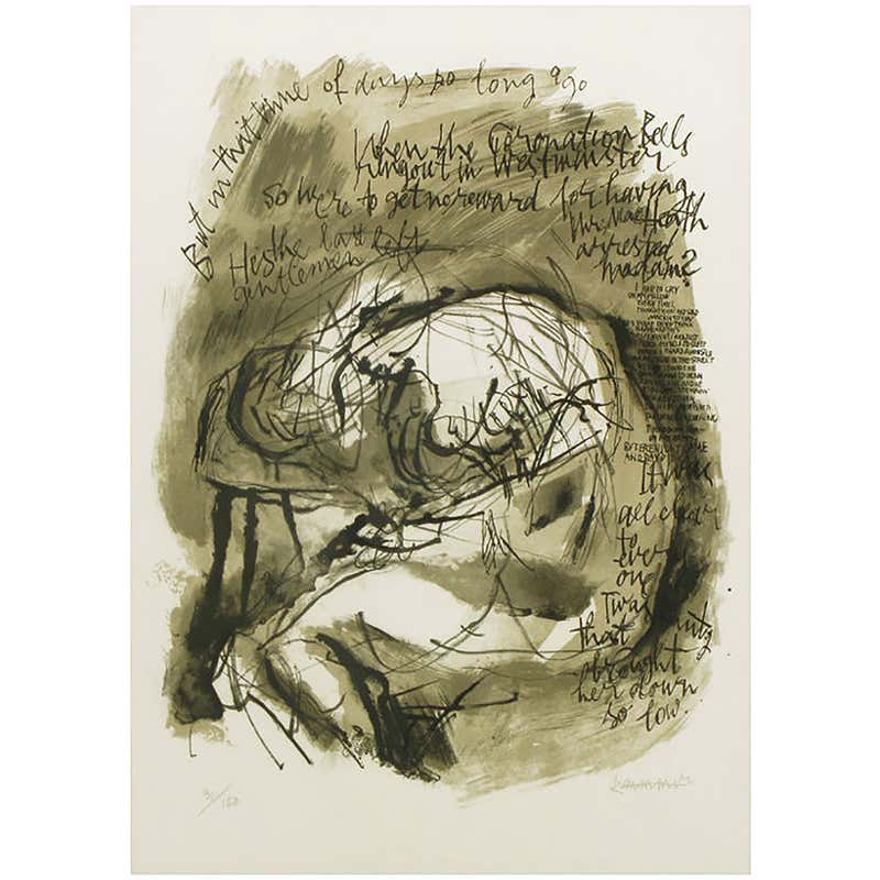 Signed 1980s USSR Lithograph From Eduard Nakhamkin Gallery For Sale at