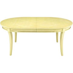 Renzo Rutili Ivory Lacquer & Brass Saber Leg Dining Table