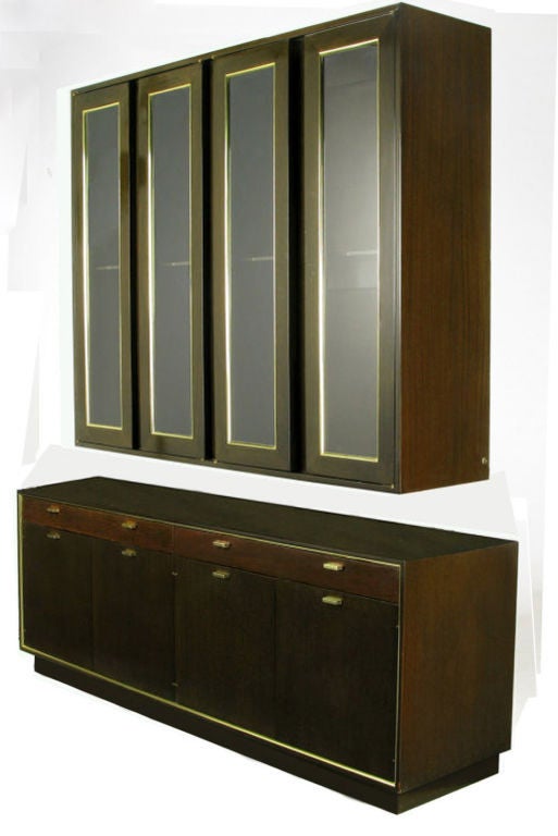 Harvey Probber Mahogany Sideboard With Floating Wall Cabinet