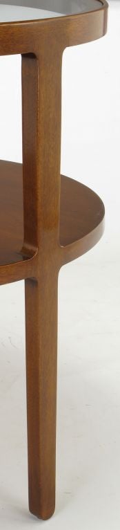 Edward Wormley  Round Walnut & Glass Three-Leg  End Table 2