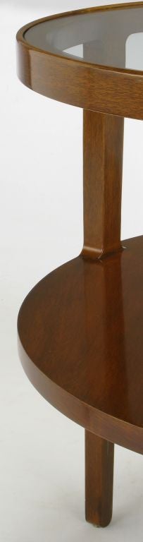 Edward Wormley  Round Walnut & Glass Three-Leg  End Table 4