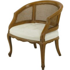 French Regency Walnut & White Leather Cane Back Chair 11