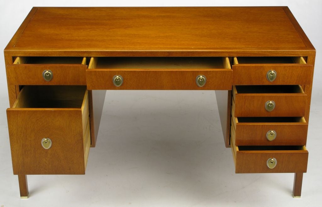 Mid-20th Century Edward Wormley Mahogany 7 Drawer Desk