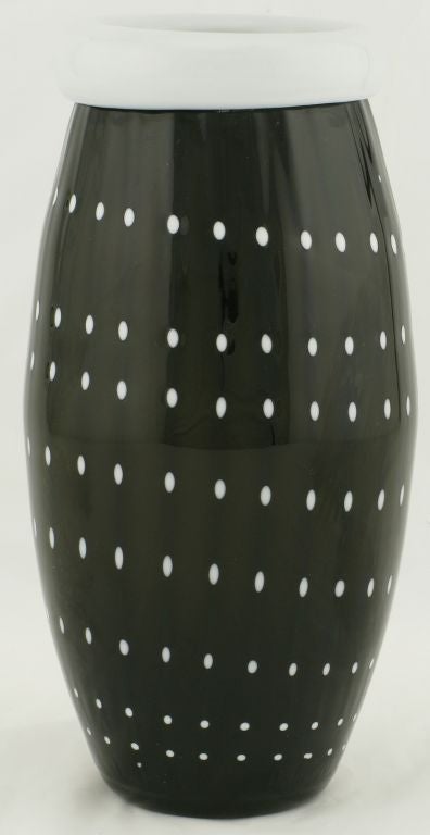 black and white polka dot vase