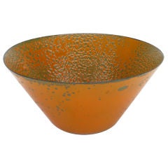 Persimmon Enameled Steel Bowl By Hanova Of California