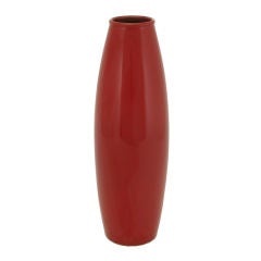 Scheurich German Pottery Vase In Heathered Red Glaze.