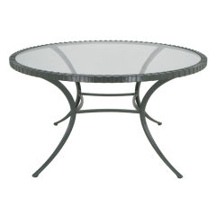 Thinline Cast Alumminum Dining Table In Slate Gray Lacquer