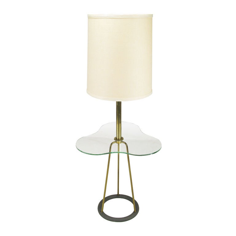 Vintage Stiffel Floor Lamp With Glass Table 2 For Sale on 1stDibs