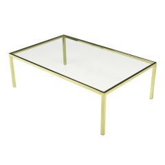 Brass Square Bar Parsons Coffee Table