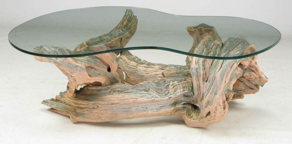 Mid-20th Century Driftwood Form Coffee Table Of Cast Resin