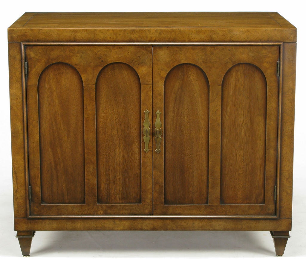 Three Mastercraft Colonnade Front Burled & Walnut Cabinets